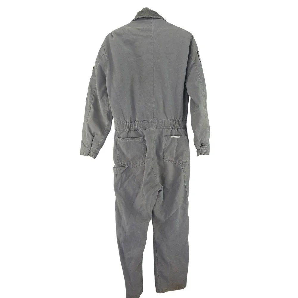 Walls Blizzard Pruf Coveralls Mens Grey Harley CAT Chevy Patches Workwear 6519